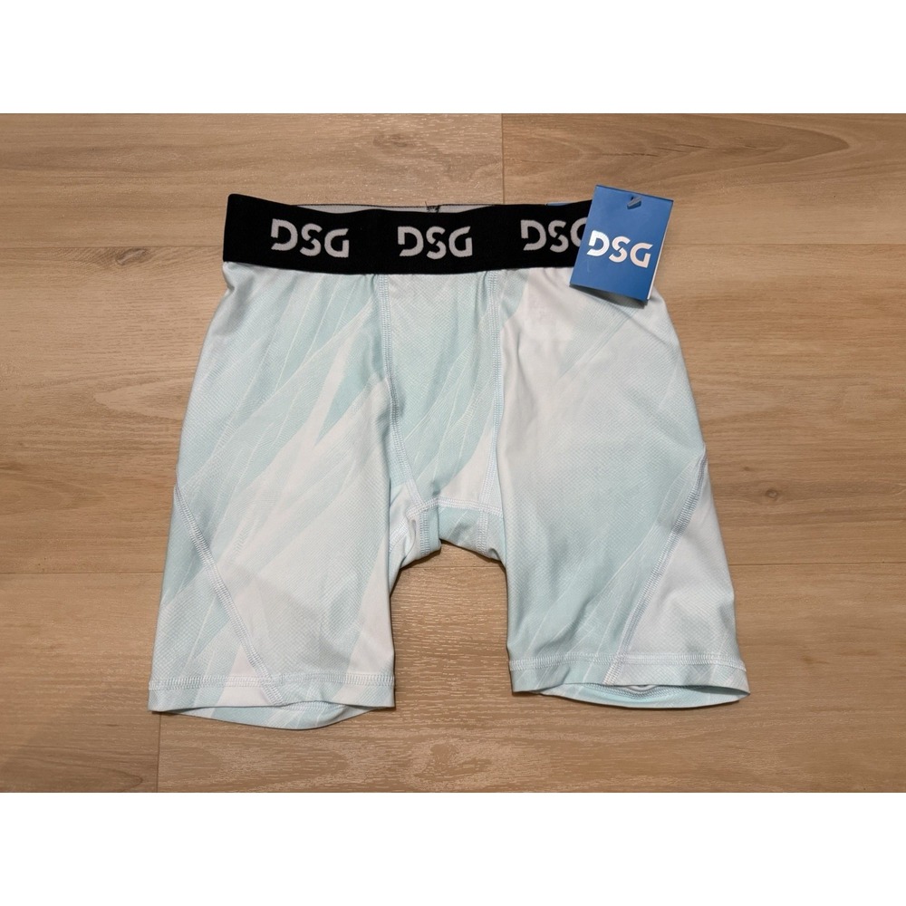 NWT DSG Youth Boy's Large Light Blue Print Compression Shorts AI Formations